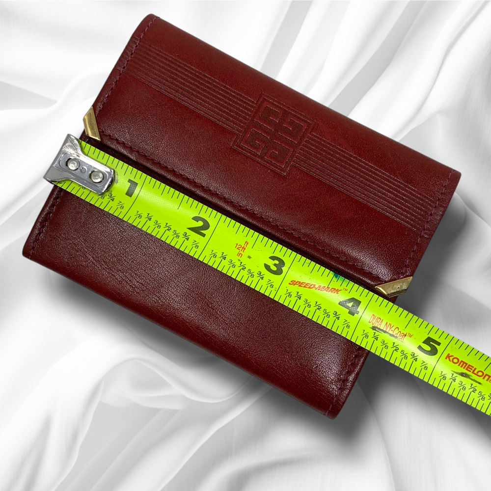 Vintage Givenchy Boutique Oxblood Leather Wallet NWT Rare Structured Mini Case - Picture 11 of 12